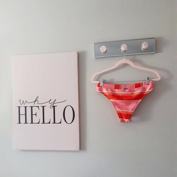 NWT Billabong striped high waisted high cut leg bikini bottom L - Picture 6 of 6